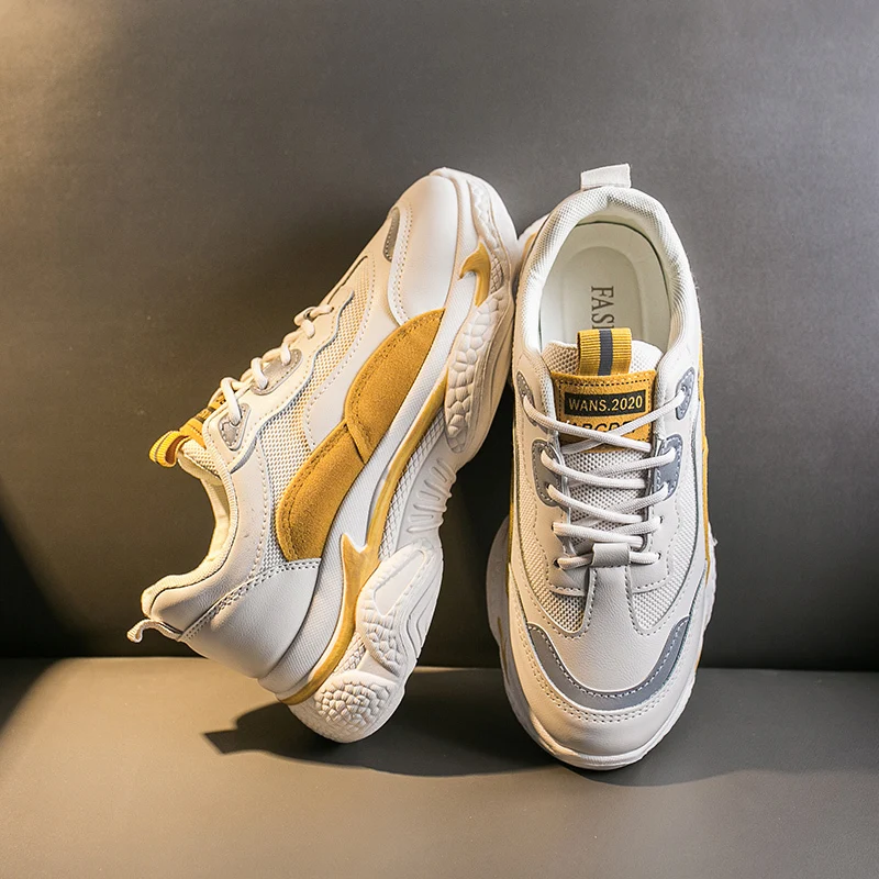 Кроссовки; женская обувь для студентов; коллекция года; сезон весна; Новинка; обувь на толстой платформе; кроссовки, визуально увеличивающие рост; E14-26