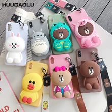 Zipper Wallet Silicone Cartoon Case for Huawei Y9 Y7 Y6 Y5 Prime Pro P Smart Z Plus Cute Phone Cover Funda Coque Etui