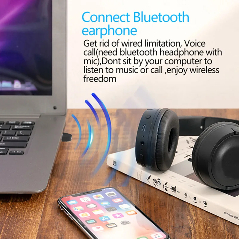 Bluetooth адаптер 5,0 USB настольный компьютер бесплатно Bluetooth аудио приемник ключ музыкальный аудио передатчик приемник