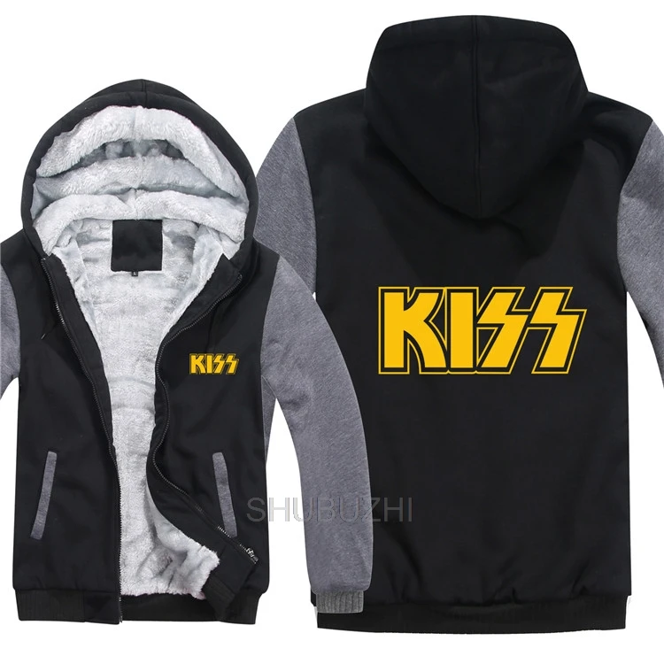 Kiss Band толстовки для мужчин пуловер шерстяная подкладка куртка Kiss Band хип-хоп толстовки с капюшоном модное пальто - Цвет: same as picture