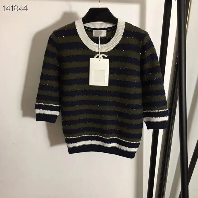 Sweaters Women Runway 2020 Sequins Christmas Pullovers Luxury Stripes Color Patchwork Sweaters Knitting Female Fashion Tops Sweaters Women Runway 2020 Sequins Christmas Pullovers Luxury Stripes Color Patchwork Sweaters Knitting Female Fashion Tops
