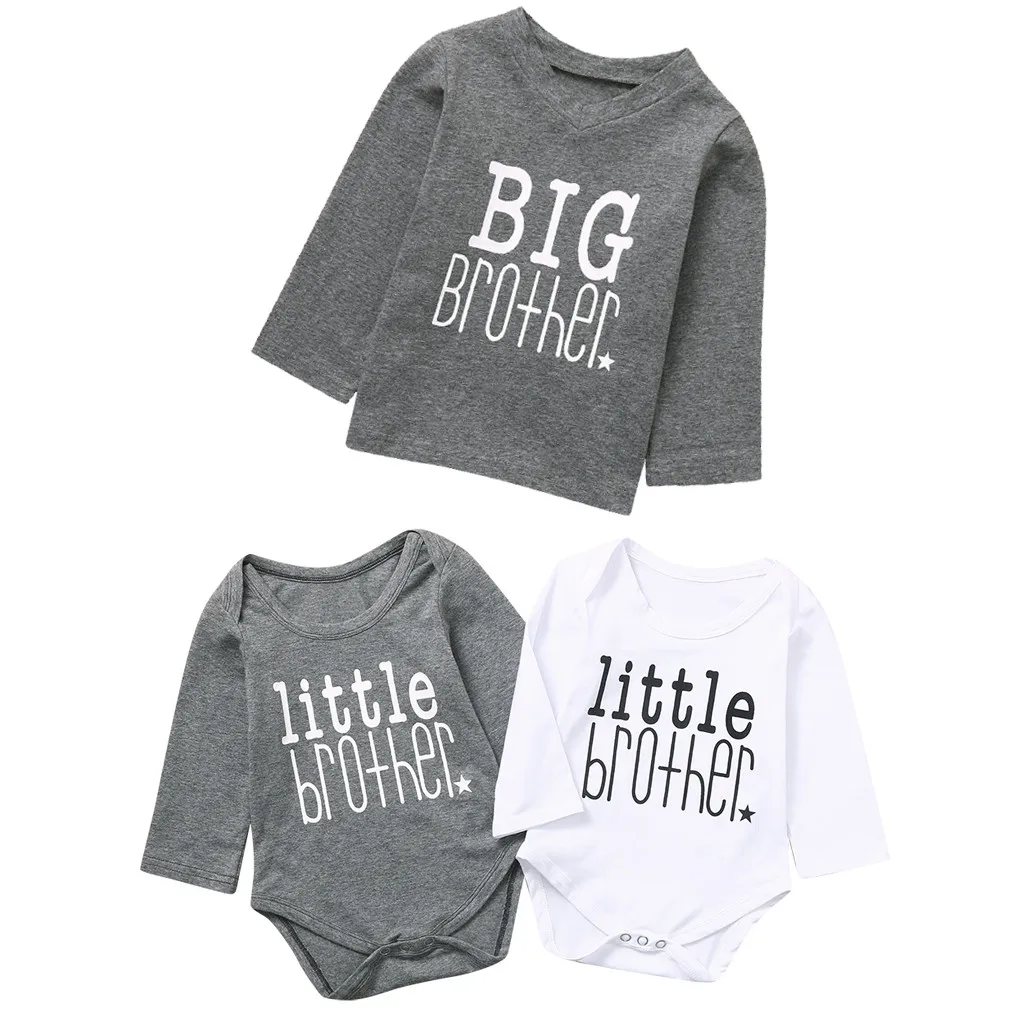 Модная детская одежда для малышей футболка с надписью «Poleras Big Little Brother» для мальчиков топы, футболки, одежда, Camisetas