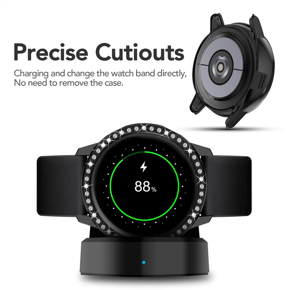 Блестящие Чехлы для Samsung Galaxy Watch Active 2 чехол 40 мм 44 защитный с покрытием бампер