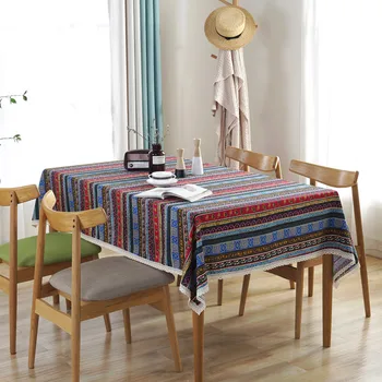 

National Bohemian Tablecloth Lace Decorative Table Cloth Cotton Linen Table Cloth Rectangular Tablecloth Dining Table Cover