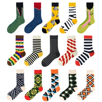 

Novelty Funny Men Graphic Socks Combed Cotton Colorful Oil Painting Cartoon Striped Animal Retro Cute Sock Christmas Gift Unisex