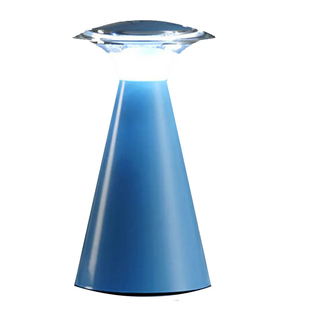 BECOSTAR беспроводной светодиодный сенсорный Настольный светильник, портативный светодиодный светильник с питанием от батареи, настольная лампа, светильник для чтения, белый/синий - Испускаемый цвет: Blue