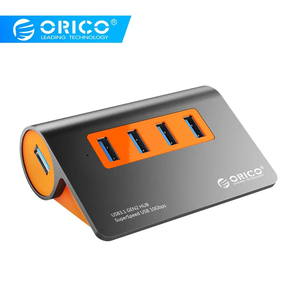 ORICO USB3.1 Gen2 концентратор Алюминиевый usb-хаб PC сплиттер 10 Гбит/с супер скорость с 12 В
