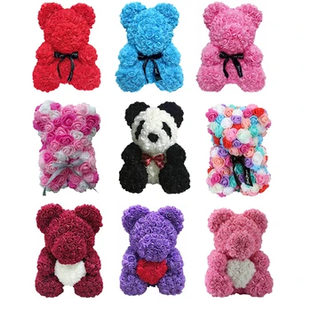 

25cm Rose Bear Roses Teddy Bear Rose Artificial Flower New Year Gifts for Women Valentine's Day Christmas Gift Birthday Gift