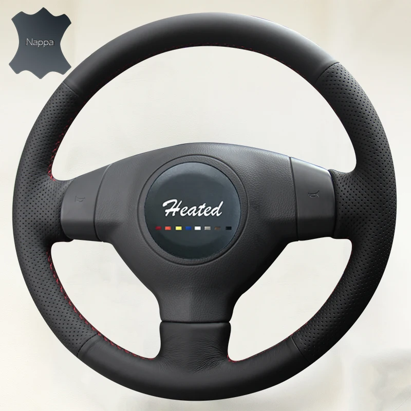 

Hand Sewing Nappa Leather Stitch Car Steering wheel-cover for Suzuki SX4 Alto Old Swift car styling braid on the steering wheel