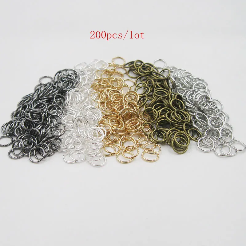 

100-200pcs/lot 0.9mm*5-14mm Open Jump Rings for DIY Jewelry Making Necklace Bracelet Findings Connector Supplies