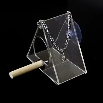 

Bird Feeder with Strong Suction Cups, Acrylic Kitchen Bird Feeder Triangle Hanging Birdhouse Suction Bird House Feeder