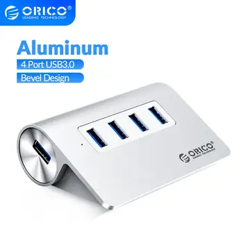 

ORICO Aluminum USB Hub 4 ports USB 3.0 HUB High Speed Mini Splitter Portable Hub for Laptop PC Computer with 1M Data Cable