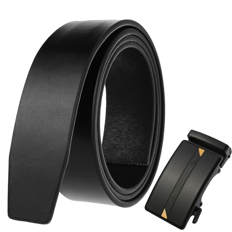 belt 1 MEDYLA натуральная кожа деловой ремень без пряжки 3,5 см непористый мужской ремень благородный матовый черный золотой цинковый сплав Пряжка ремень - Цвет: belt 1