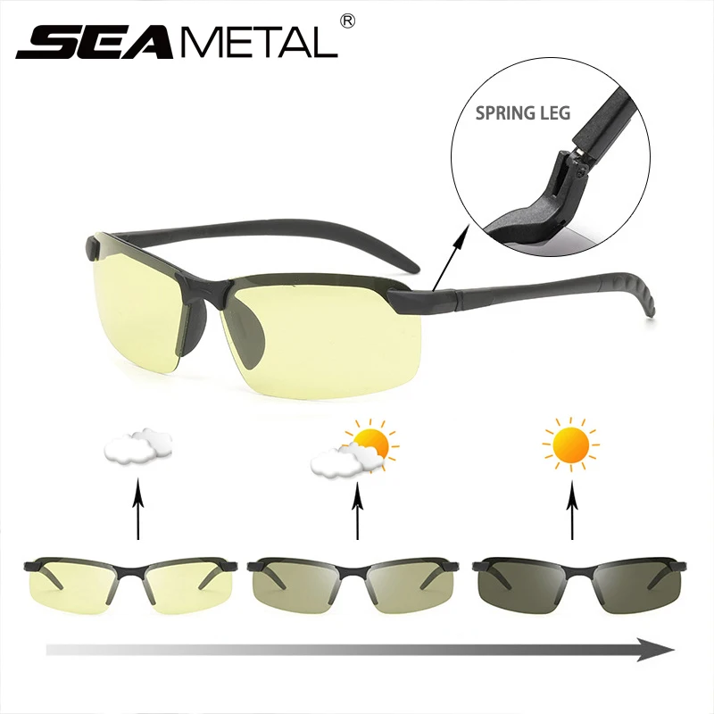 Photochromic Driver Goggles Men Polarized Sunglasses Anti Glare Discoloration Night Vision Glasses Change Color Sun Glass UV400 |