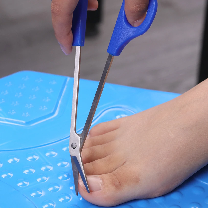 1pc 21cm prego toenail scissor longo alcance fácil aperto pedicure guarnição chiropody clipper manicure aparador para deficientes cortador