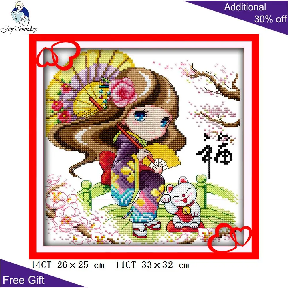 Joy Sunday Blessing Girl Needlepoint K237 14CT 11CT Набор для вышивания крестиком и домашнего декора |