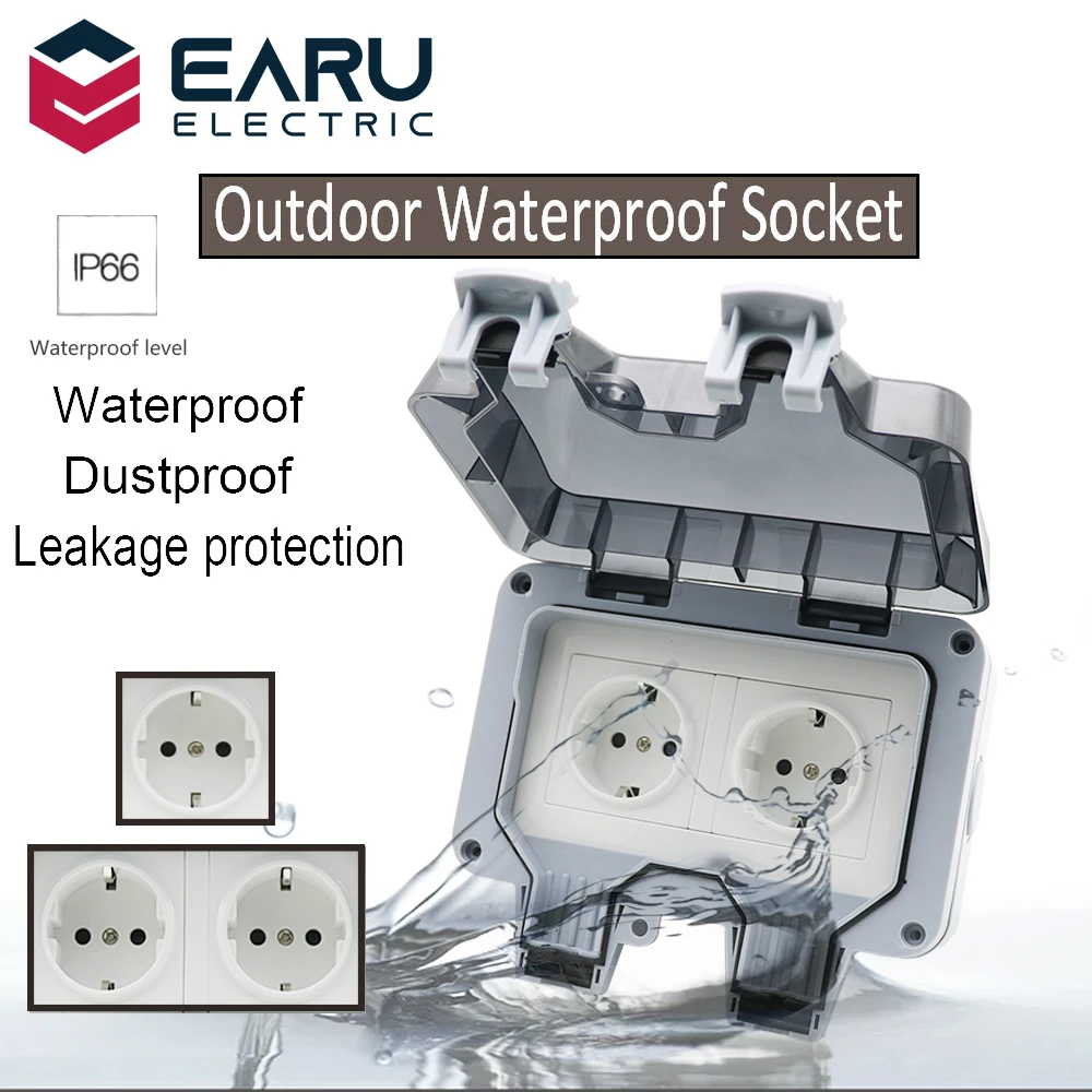 German De Eu Standard Ip66 16a Ac250v Weatherproof Waterproof Outdoor Wall Power Socket Box Electrical Outlet For Charging Pile Electrical Sockets Aliexpress