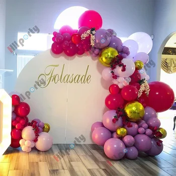

130Pcs Wedding Party Balloon Garland Arch Kit Retro Powder Pink Gold Foil Globos Kid Birthday Decorations Adult Baby Shower Girl