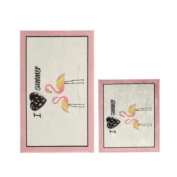 

Elite Lux Rectangular 2'li Bath Mat Pad Flamingo Powder