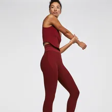 Комплект из 2 предметов для йоги, женский жилет для бега, укороченные топы и спортивные Леггинсы с высокой талией и контролем живота, одежда для спортзала, бесшовный спортивный костюм с эффектом омбре