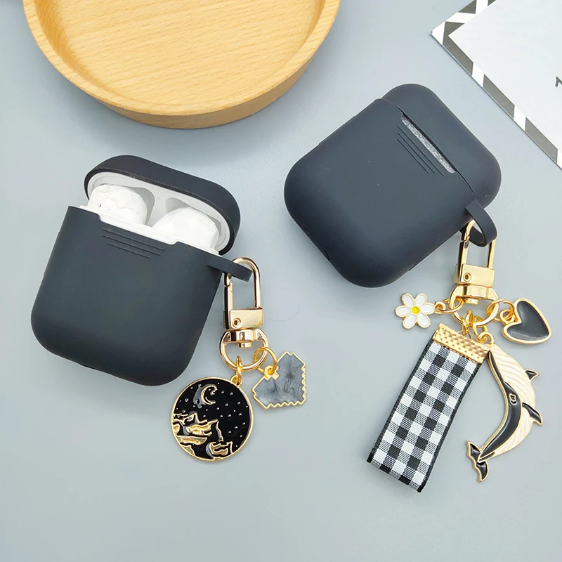 Силиконовый чехол для AirPods 2 с изображением космической Луны милый КИТ |