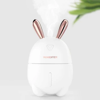 

Ultrasonic Air Humidifier Rabbit USB Aroma Essential Oil Diffuser Office Car Humidificador With Color LED Lamp For Baby dropship