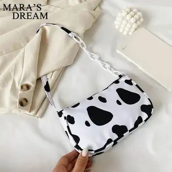 

2020 NEW Fashion Cow Milk Print Women Handbag Totes Female Casual Underarm Shoulder Bags Popular Simple Female Daily Bag