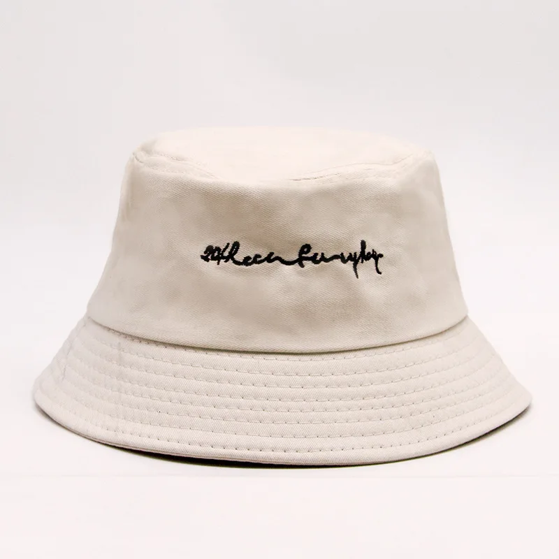 Новая вышитая Рыбацкая шляпа для мужчин и женщин, уличная дикая козырек, летняя уличная Кепка для бассейна, Мужская Панама, шапочки - Цвет: EnglishBeige