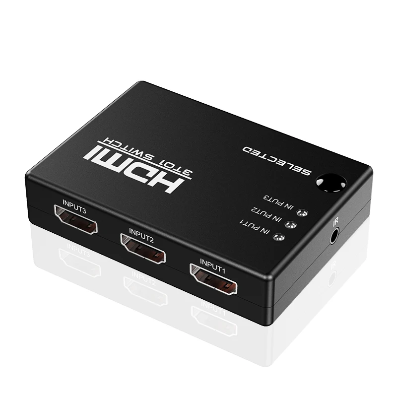 

3 Port 1080P HDMI Switch Video Switcher Splitter IR Remote For PS4/HDTV/PS3/DVD 3 In 1 Out Easy Installation Simple Operation