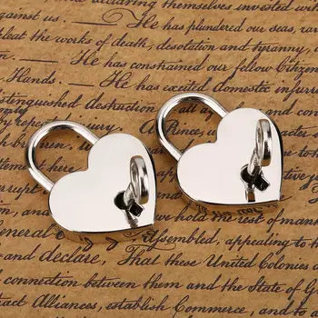 

2 sets Heart-shaped Padlock & Skeleton Metal Lock for Luggage Diary Book Jewelry Box Decorative Mini Lock