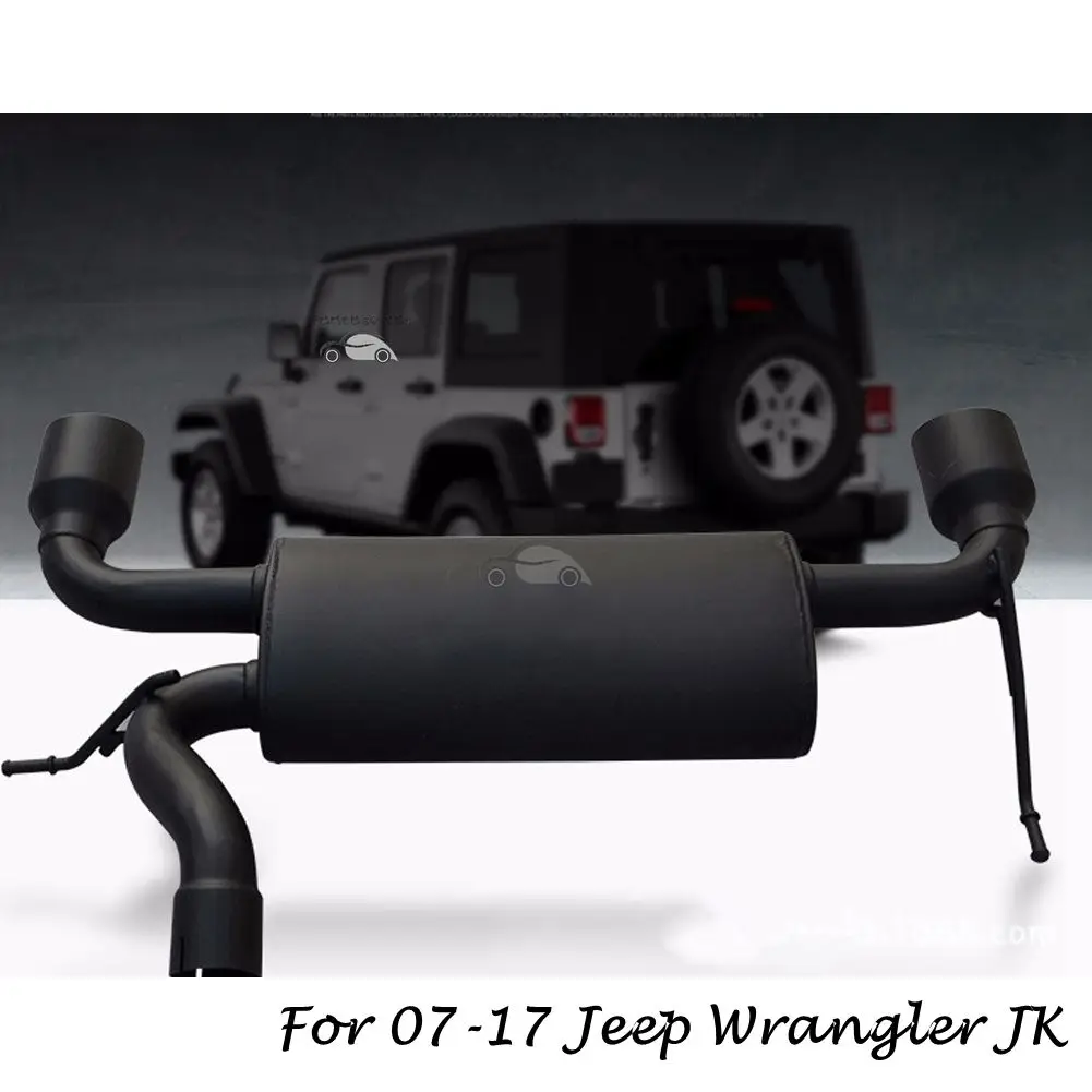 

For 07-17 Jeep Wrangler JK Flat Black Dual Exhaust Muffler System AxleBack 2/4DR