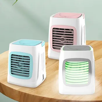 

Portable Mini Air Conditioner Fan 7-Colors LED Conditioning Humidifier Purifier USB Desktop Air Cooler Fan Air Purification