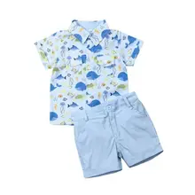 Летний Костюм Джентльмена для новорожденных мальчиков; комплекты одежды для мальчиков; одежда для малышей; повседневная спортивная верхняя одежда; комплекты ковбоя из 2 предметов
