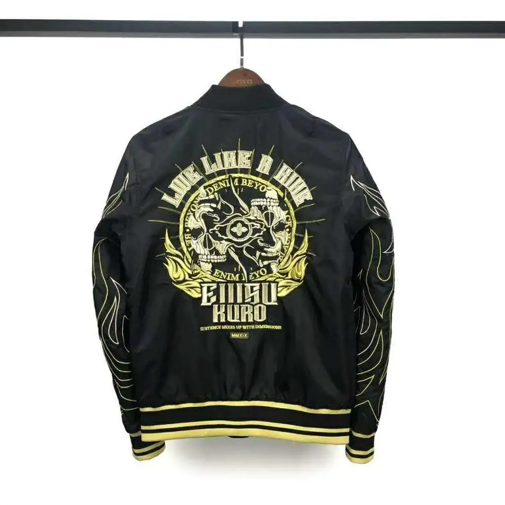 Подлинная Evisu Зимняя Мужская Двухсторонняя куртка, высокое качество, модная теплая дышащая мужская повседневная униформа с вышивкой, Тренч