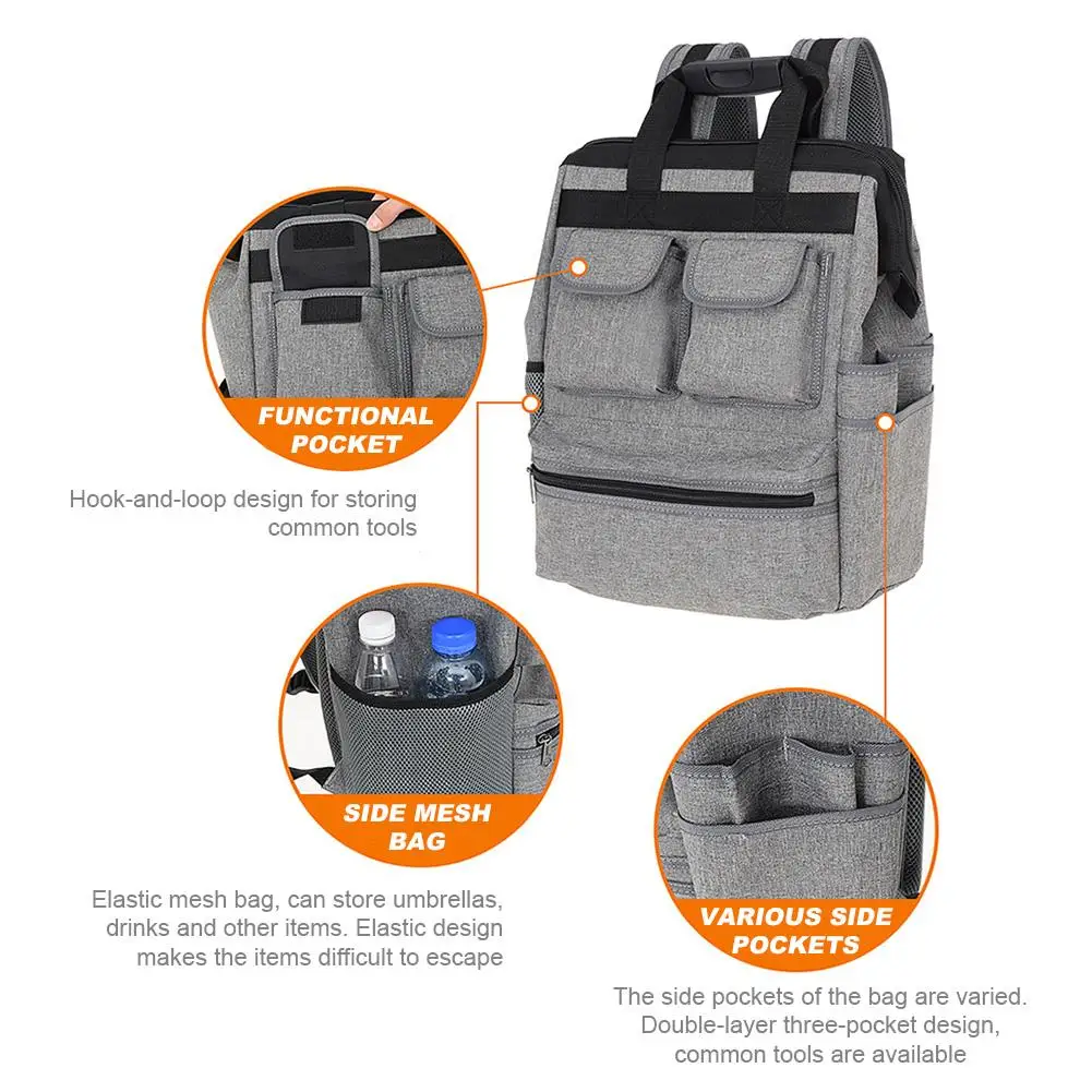 Shoulder Kit Multi- Function Elevator Repair Backpack Hardware Kit Oxford Cloth Kit Tool Backpack Tool Bag Canvas Tool Bag
