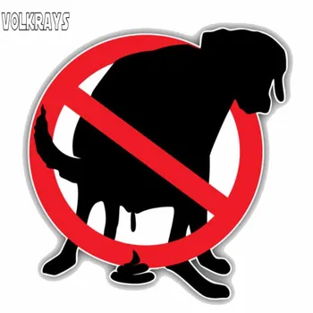 

Volkrays Waning Car Sticker Pooping Dog Prohibition Ban Stop Sign Accessories Reflective PVC Decal for Gti Jeep Prius,13cm*13cm