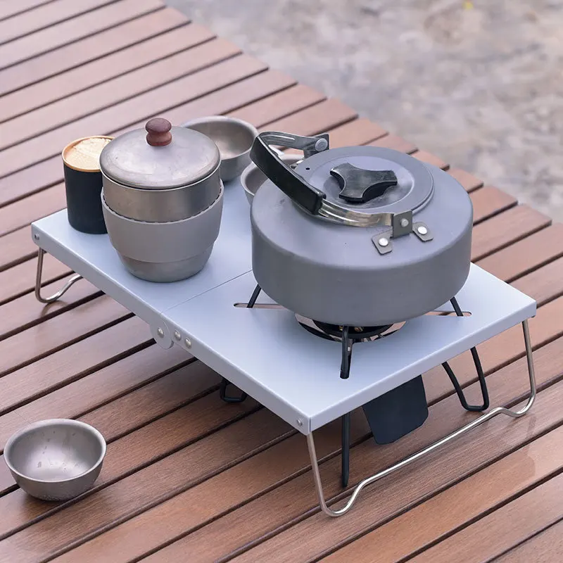Mini Camping Table Heat Shield Gas Stove Stand Holder Windproof Folding  Cooking Bench Gas Burner for Hiking Picnic Outdoor Tool - AliExpress