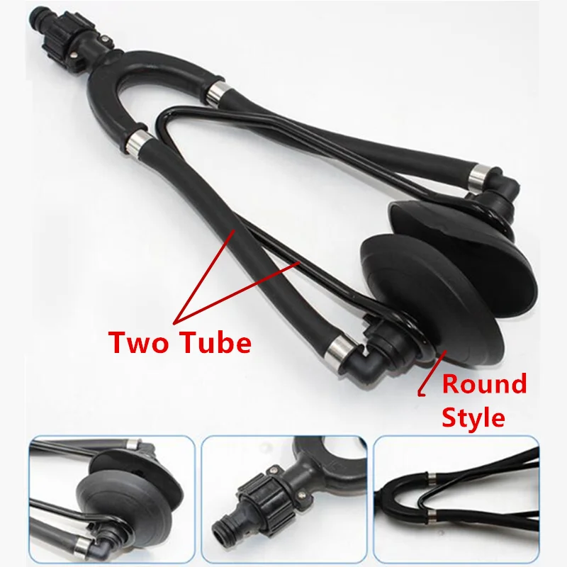 JayCreer Universal Outboard Dual Feed Motor Water Flusher Round Ear Muff Cups For Marine Boat outboard motor water flusher