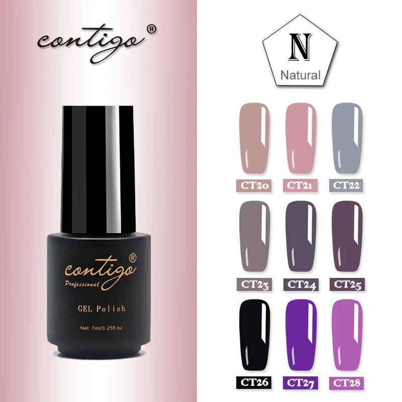(20-28)set-9pcs Contigo 7 мл УФ-набор гель-лаков для ногтей Новые 60 цветов маникюрные гель-лаки гибридные для лаки для ногтей замачиваемый Перманентный эмалированный набор - Цвет: (20-28)set-9pcs