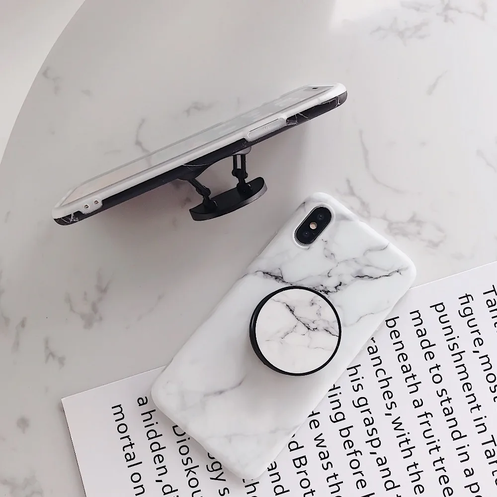 Модный мраморный гибкий чехол-подставка для iPhone XS Max X 8 7 6S защитный чехол