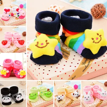 

12 Pairs Cute 3D Cartoon Baby Socks for 0-6 Months Baby Non-slip Soft Cotton Winter Warm Socks Newborns Cute Boots Animal Socks