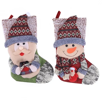 

2Pcs Xmas Stocking Simple Socks Christmas Hanging Socks for Decor Gift Xmas