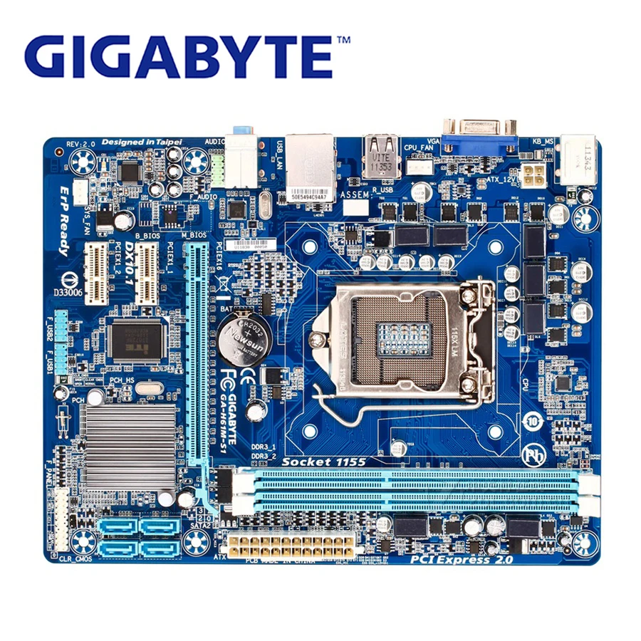 LGA 1155 DDR3 для Intel Gigabyte GA-H61M-S1 100% оригинальная материнская плата 16G H61 H61M -S1 настольная