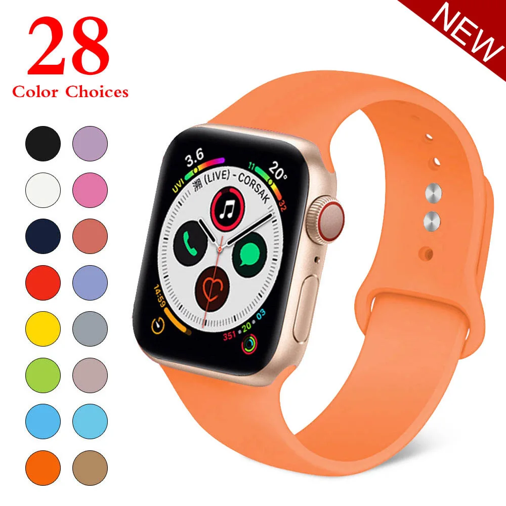 Papaya Спортивный мягкий силиконовый сменный ремешок 38 мм от mu sen для Apple Watch версии 1, 2, ремешок 42 мм на запястье, ремешок для iWatch Sport - Цвет ремешка: Papaya