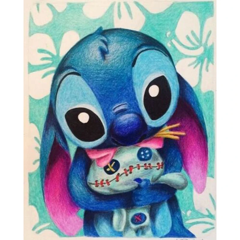 Алмазная мозаика Lilo & Stitch полностью квадратная картина мультяшный Набор для