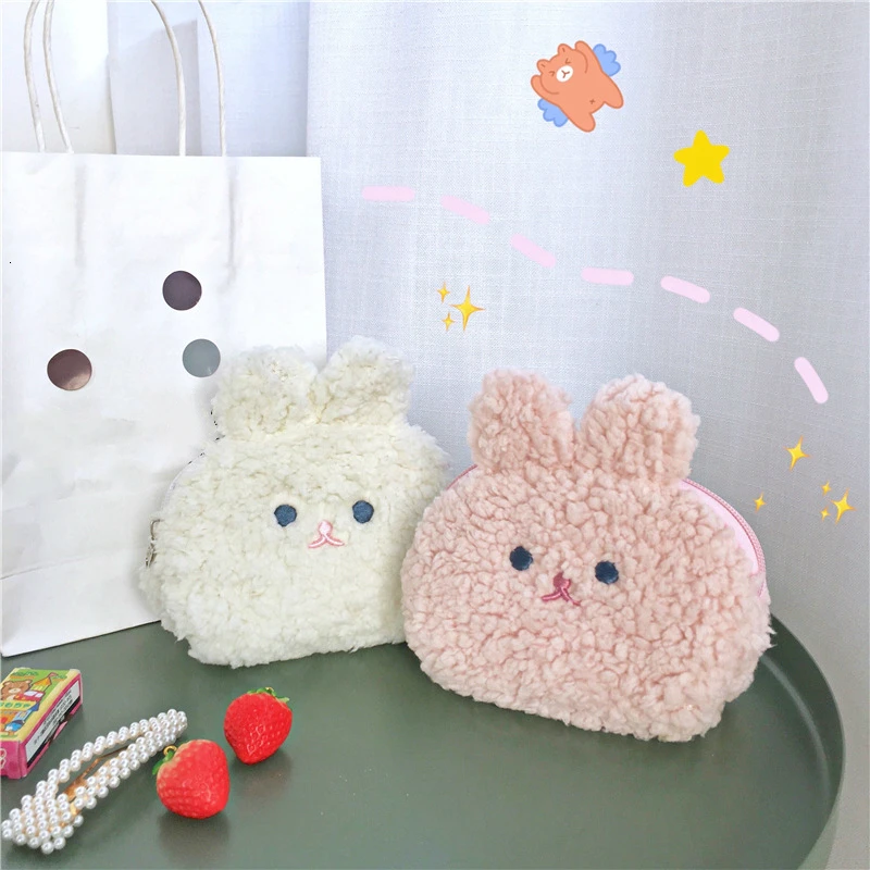 

Lovely Rabbit Model Large Capacity Cashmere Pencil Case Cosmetic Bag Kawaii Large Capacity Student Storage Bag School Stationery