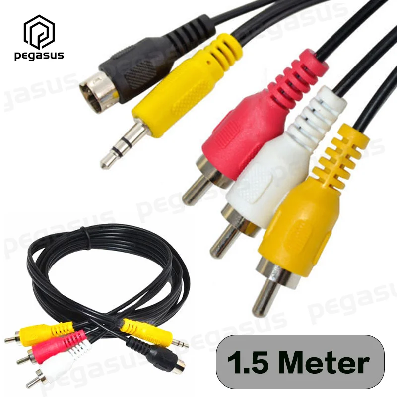 

1.5M DC 3.5mm+S-Video Audio to Composite Video and 3RCA Male Left/Right Cable