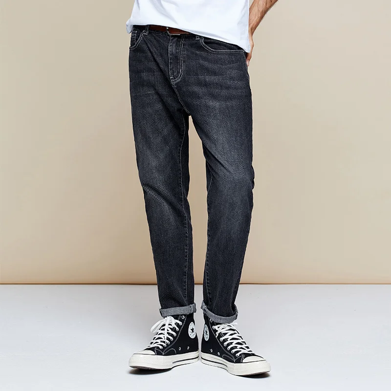 KUEGOU Autumn Cotton Black Skinny Jeans Men Streetwear Brand Slim Fit Denim Pants For Male Hip Hop Stretch Trousers 1795