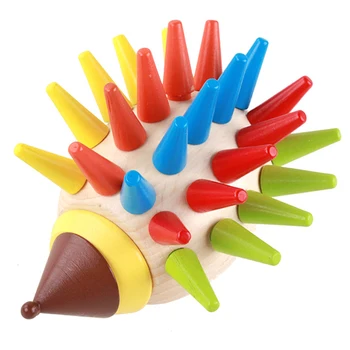 

Funny Children Baby Early Learning Knocked Eco-friendly Building Block Gift Wood Magnetic Educational Toy Hedgehog Assemble DIY
