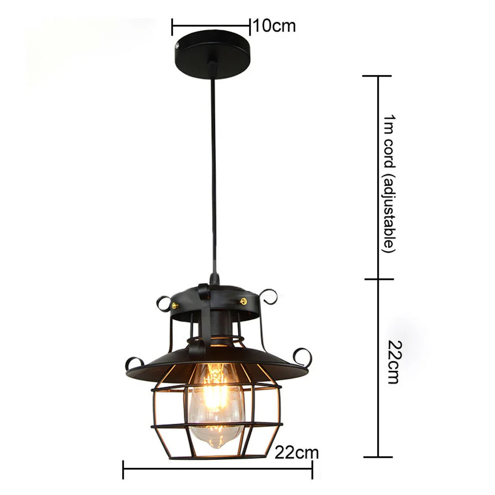 Барный потолочный светильник вечерние Для E27 лампы металлическая клетка Домашний Светильник Железный Лофт современный настенный подвесной кулон винтажное украшение